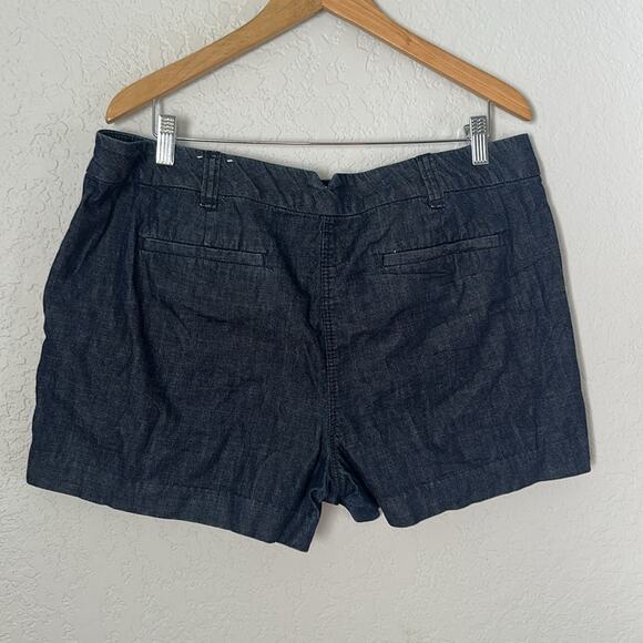 Ann Taylor LOFT The Riviera Dark Blue Wash Denim Shorts Size 14 Vacation Preppy - Picture 8 of 8